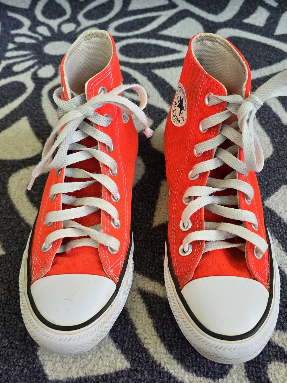 Converse All Star High-Top Sneakers - Bright Orange Canvas